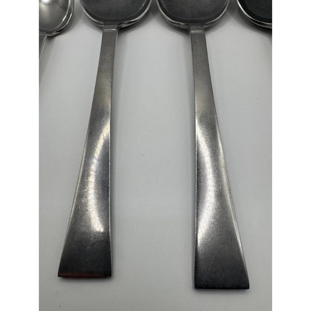 Swendia Fine Stainless Japan 5 Piece Serving Spoon Set Glossy Flared Handle